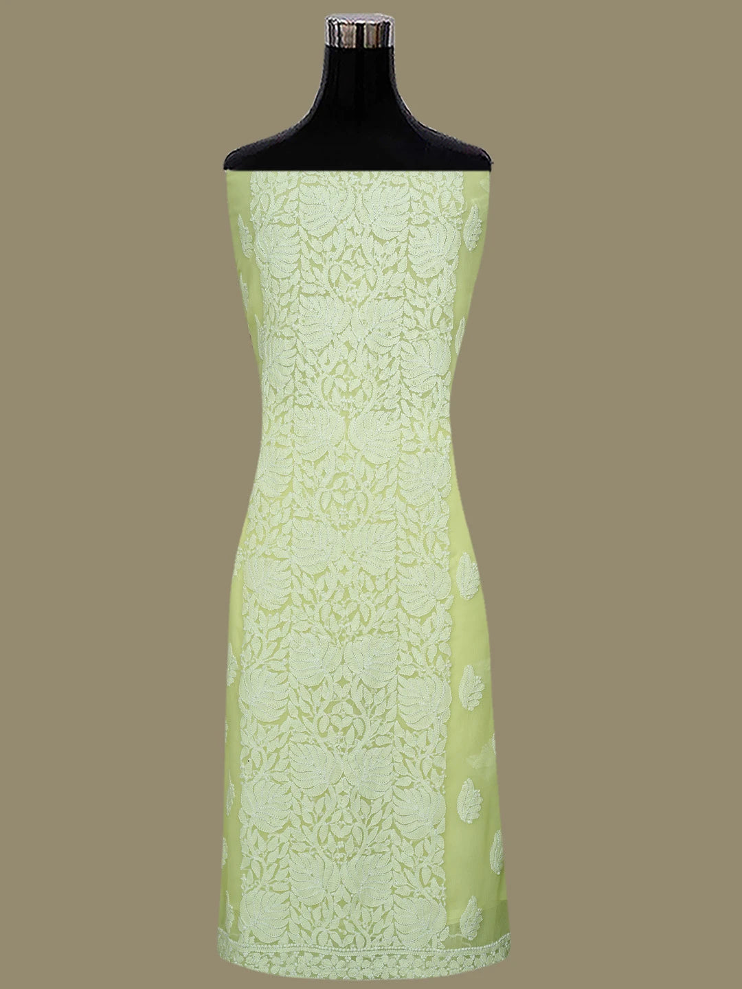 Ada Hand Embroidered Lemon Georgette Lucknowi Chikankari Unstitched Suit Piece 01A793424