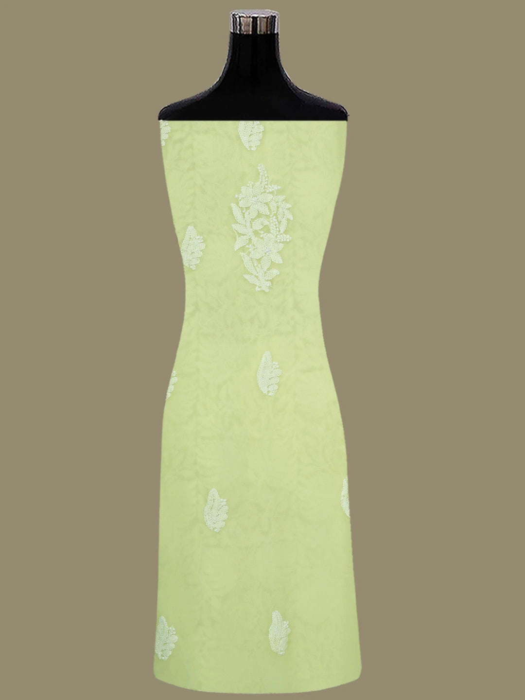 Ada Hand Embroidered Lemon Georgette Lucknowi Chikankari Unstitched Suit Piece 01A793424