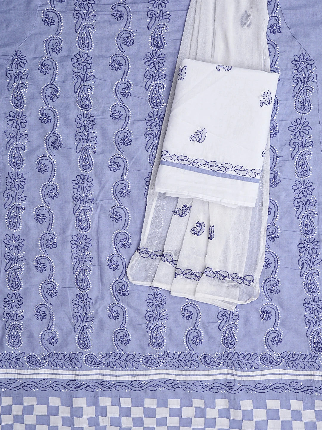 Ada Hand Embroidered Mauve Cotton Lucknowi Chikankari Unstitched Suit Piece 01A853062