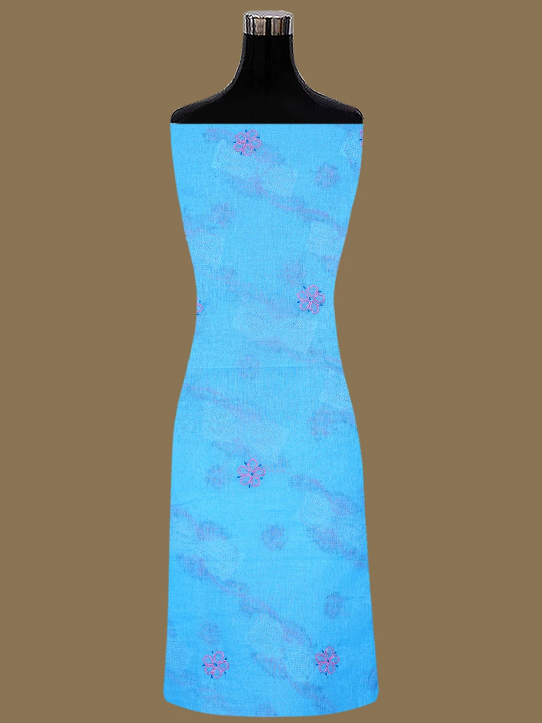Ada Hand Embroidered Royal Blue Cotton Lucknowi Chikankari Unstitched Suit Piece 01A853534