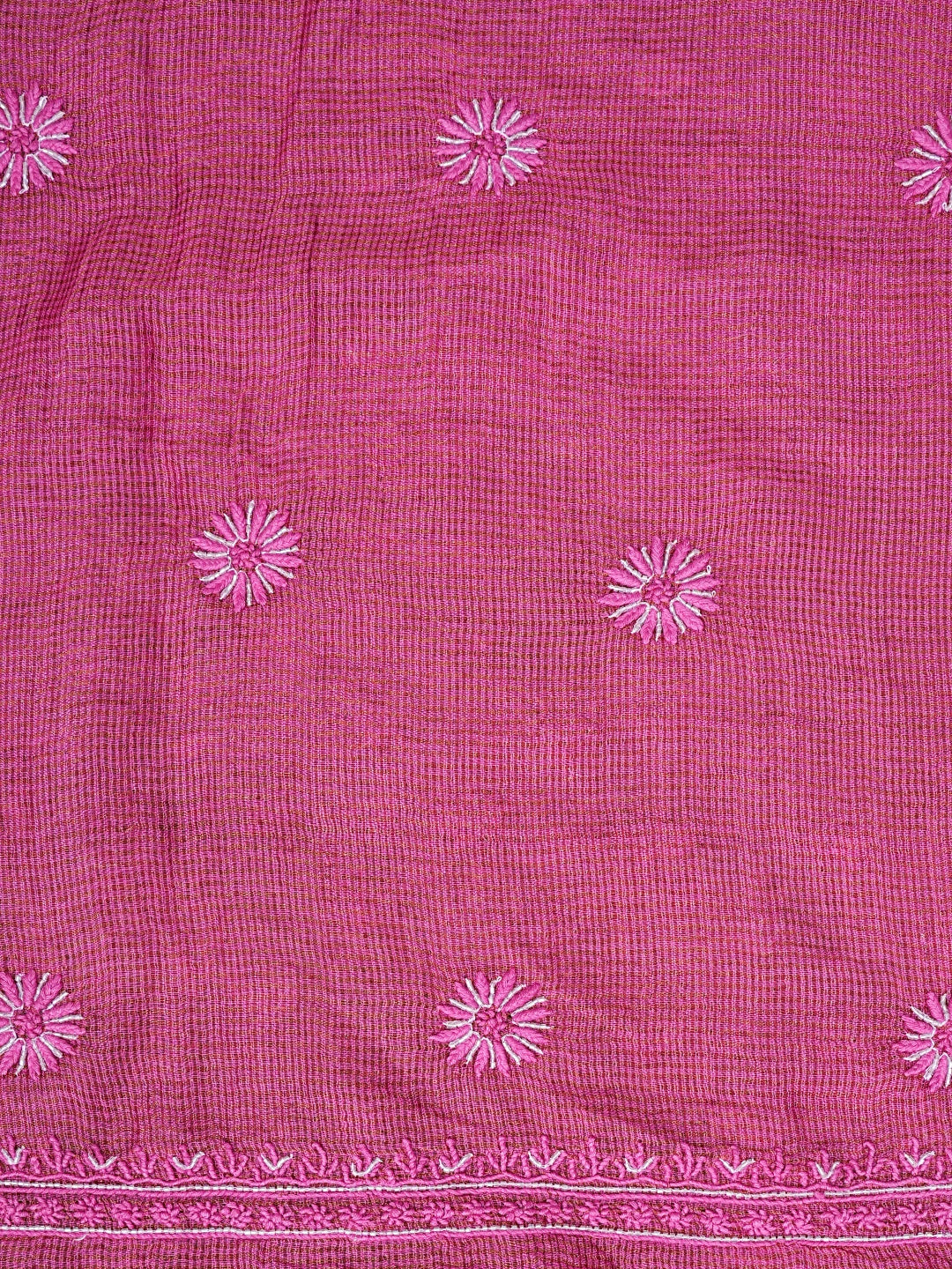 Ada Hand Embroidered Onion Pink Tissue Lucknowi Chikankari Unstitched Kurta Dupatta Set With Cutdana  Work 01A825268