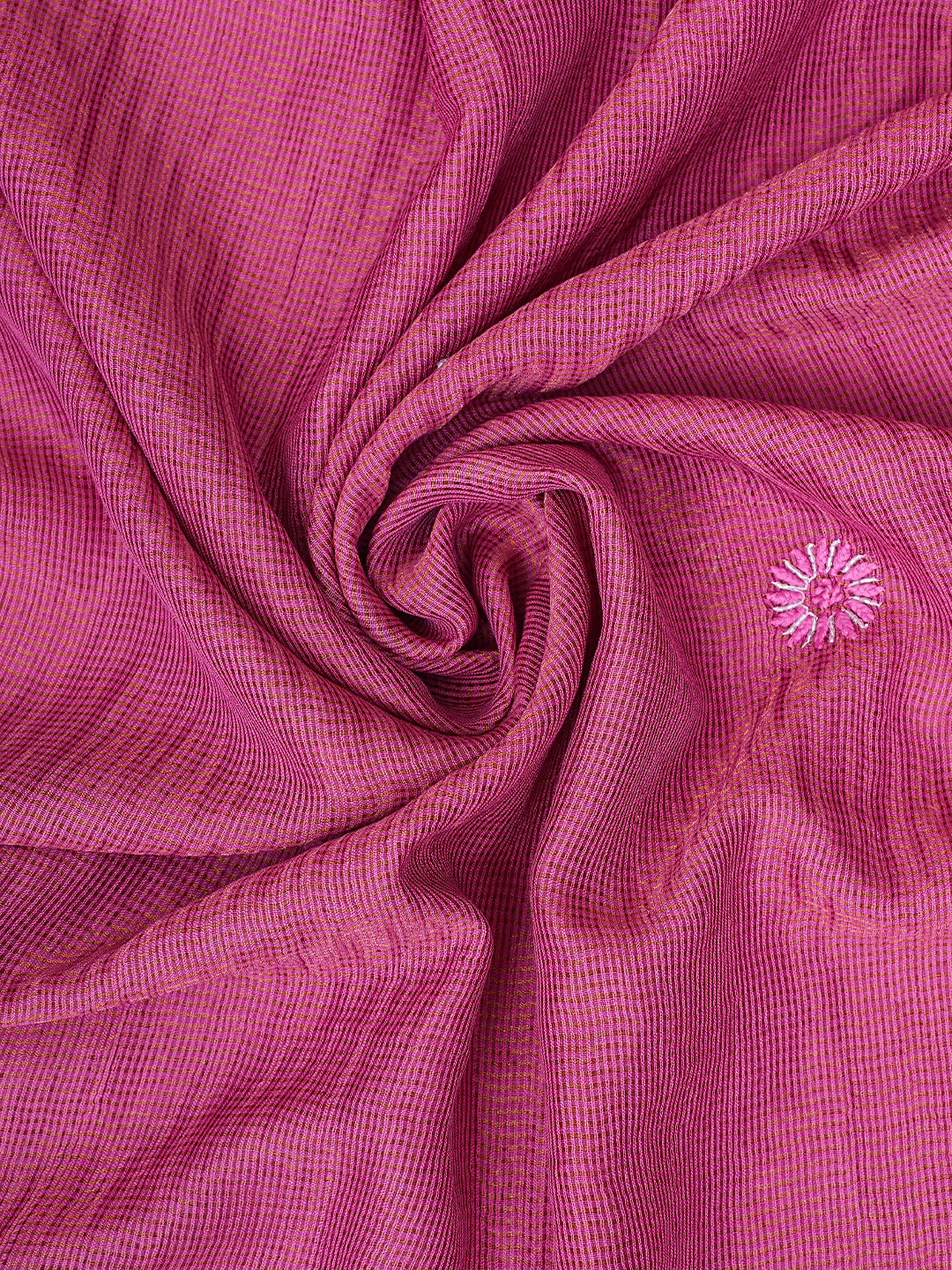 Ada Hand Embroidered Onion Pink Tissue Lucknowi Chikankari Unstitched Kurta Dupatta Set With Cutdana  Work 01A825268