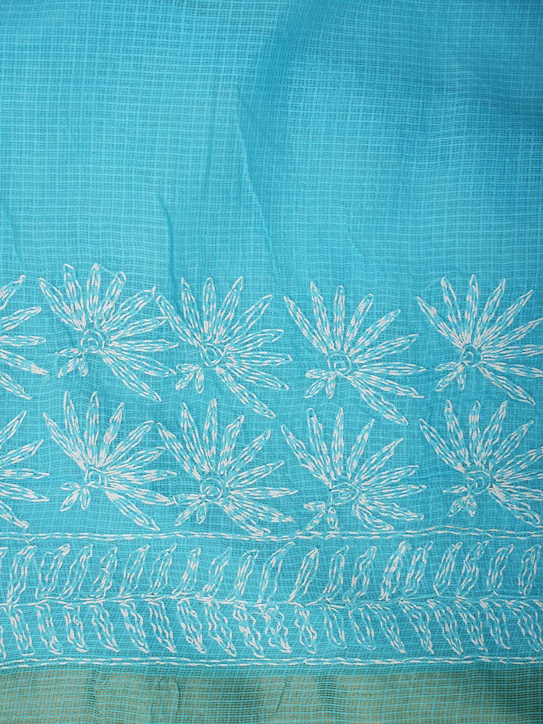 Ada Hand Embroidered Blue Kota Lucknowi Chikankari Saree With Blouse 01A767516