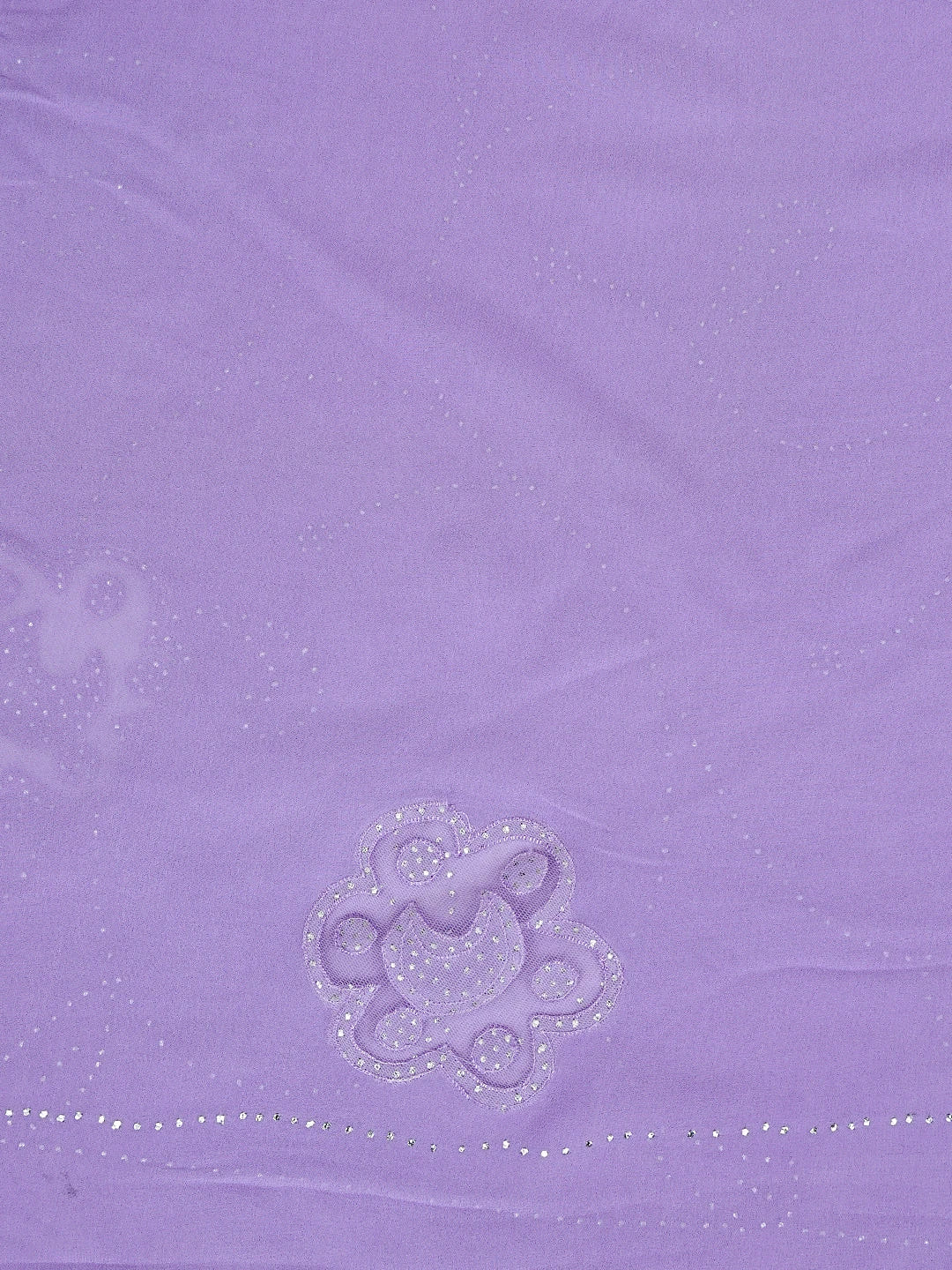 Ada Hand Embroidered Lavender Viscose Georgette Saree/Blouse With Muqaish Work 01A208732