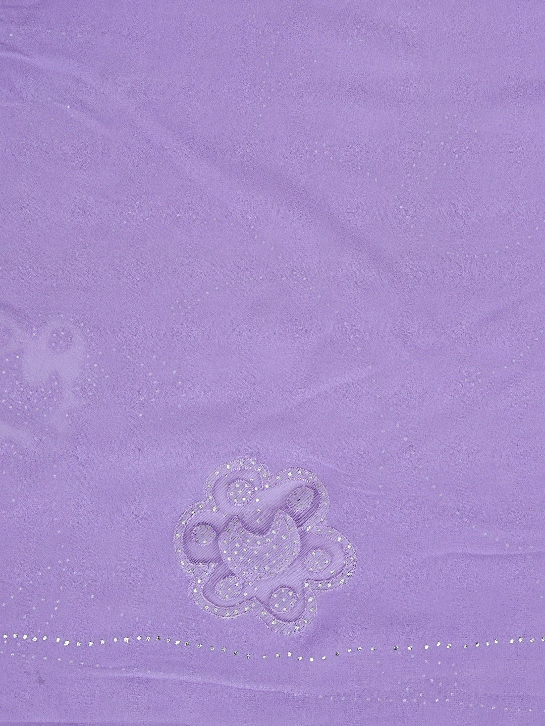 Ada Hand Embroidered Lavender Viscose Georgette Saree/Blouse With Muqaish Work 01A208732