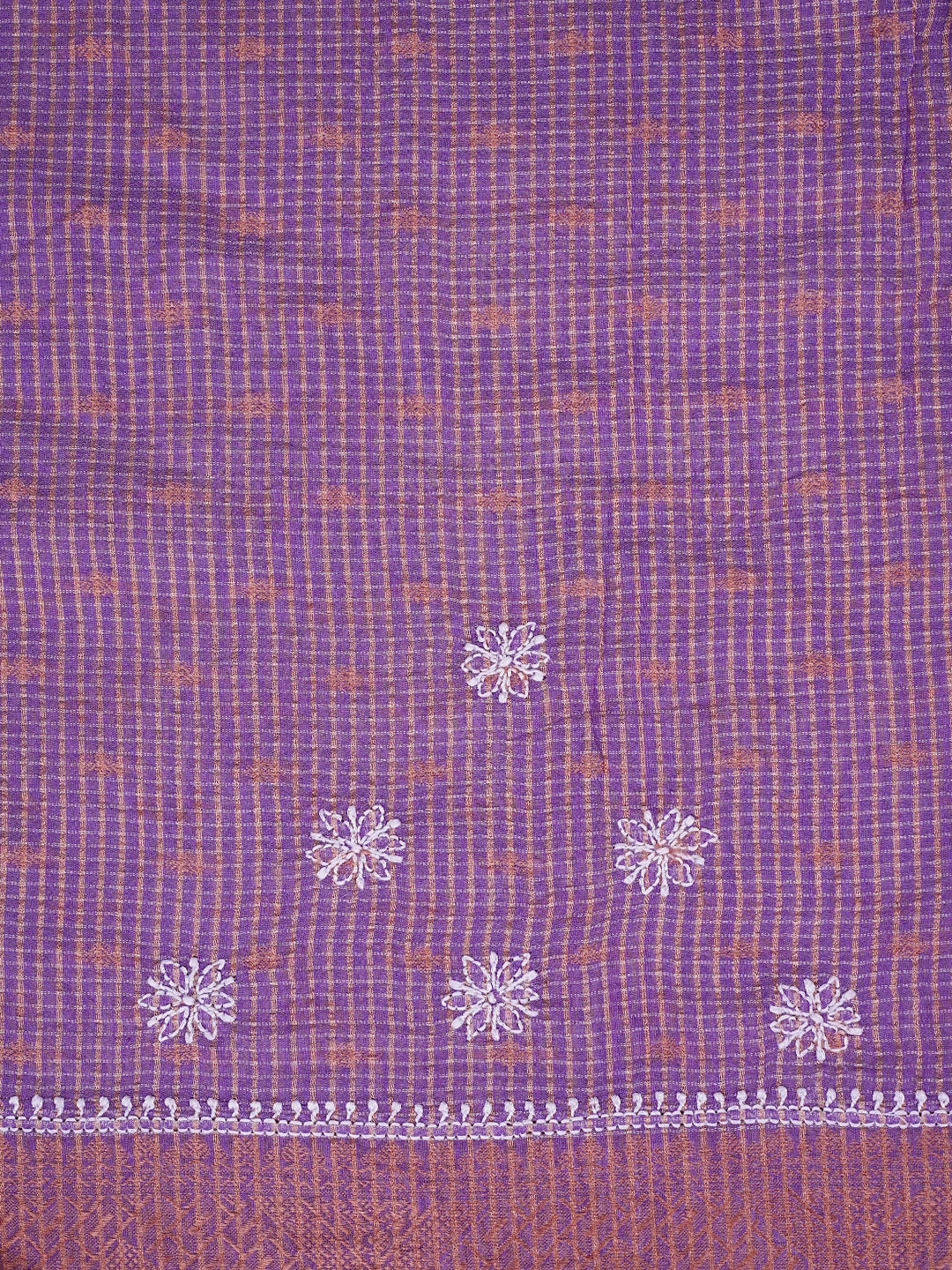 Ada Hand Embroidered Mauve Chanderi Lucknowi Chikankari Saree With Blouse 01A776519