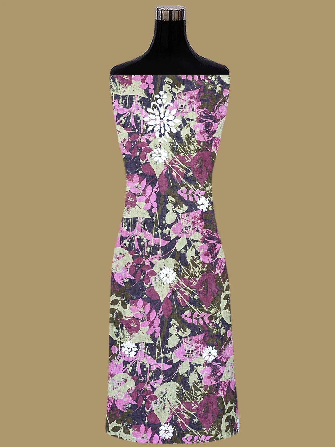 Ada Hand Embroidered Wine And Brown Crepe Floral Printed Lucknowi Chikankari Unstitched Kurta Dupatta Set 01A723093