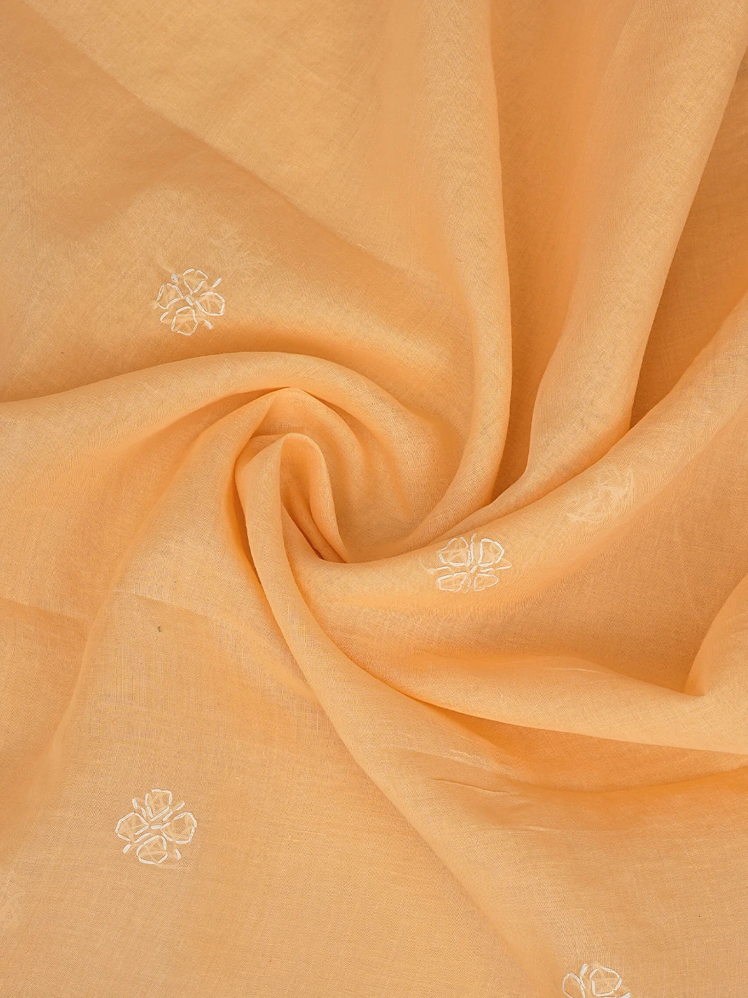 Ada Hand Embroidered Peach Cotton Lucknowi Chikankari Unstitched Suit Piece 01A853581