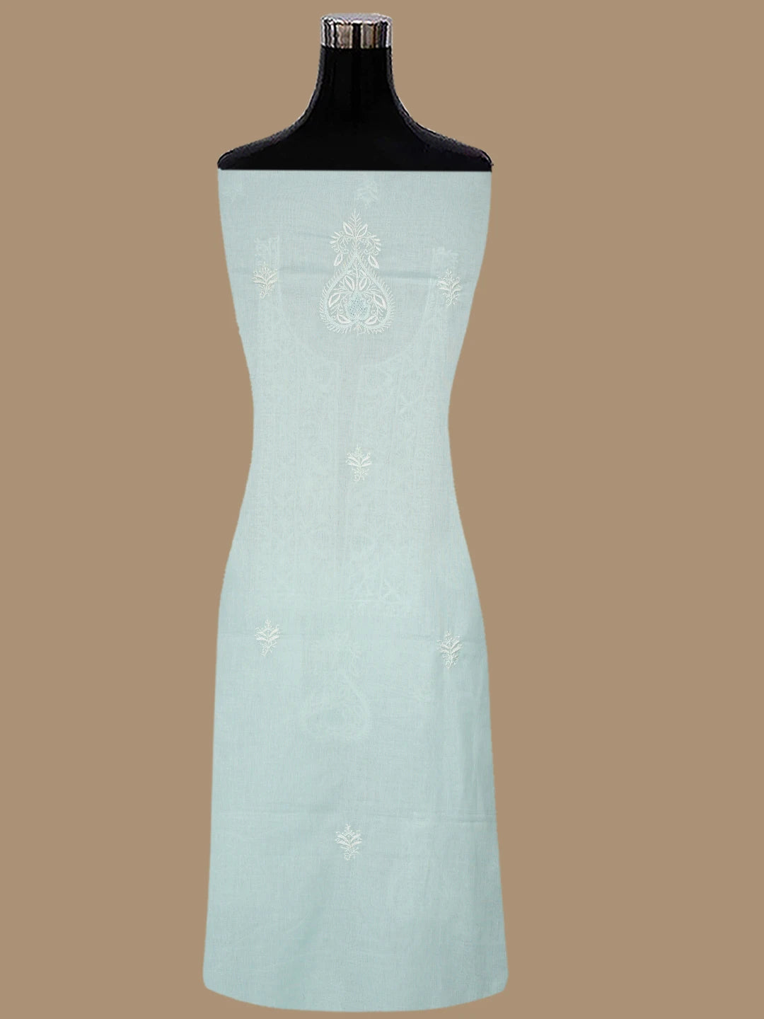 Ada Hand Embroidered Light Sea Green Cotton Lucknowi Chikankari Unstitched Suit Piece 01A773699