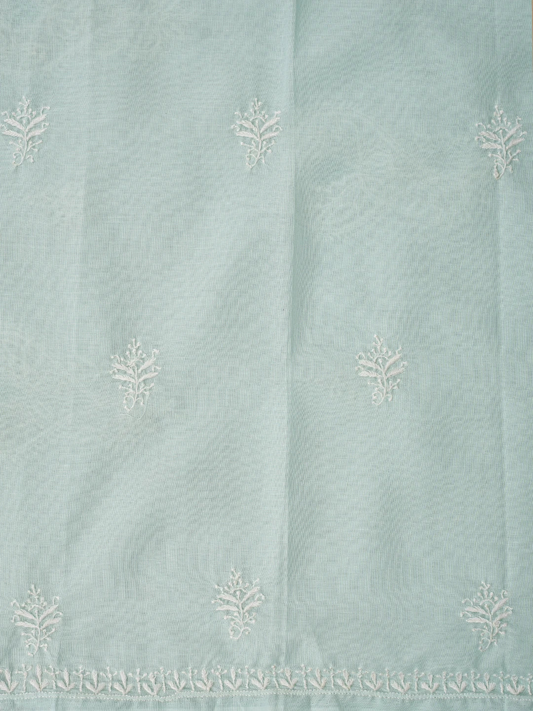 Ada Hand Embroidered Light Sea Green Cotton Lucknowi Chikankari Unstitched Suit Piece 01A773699