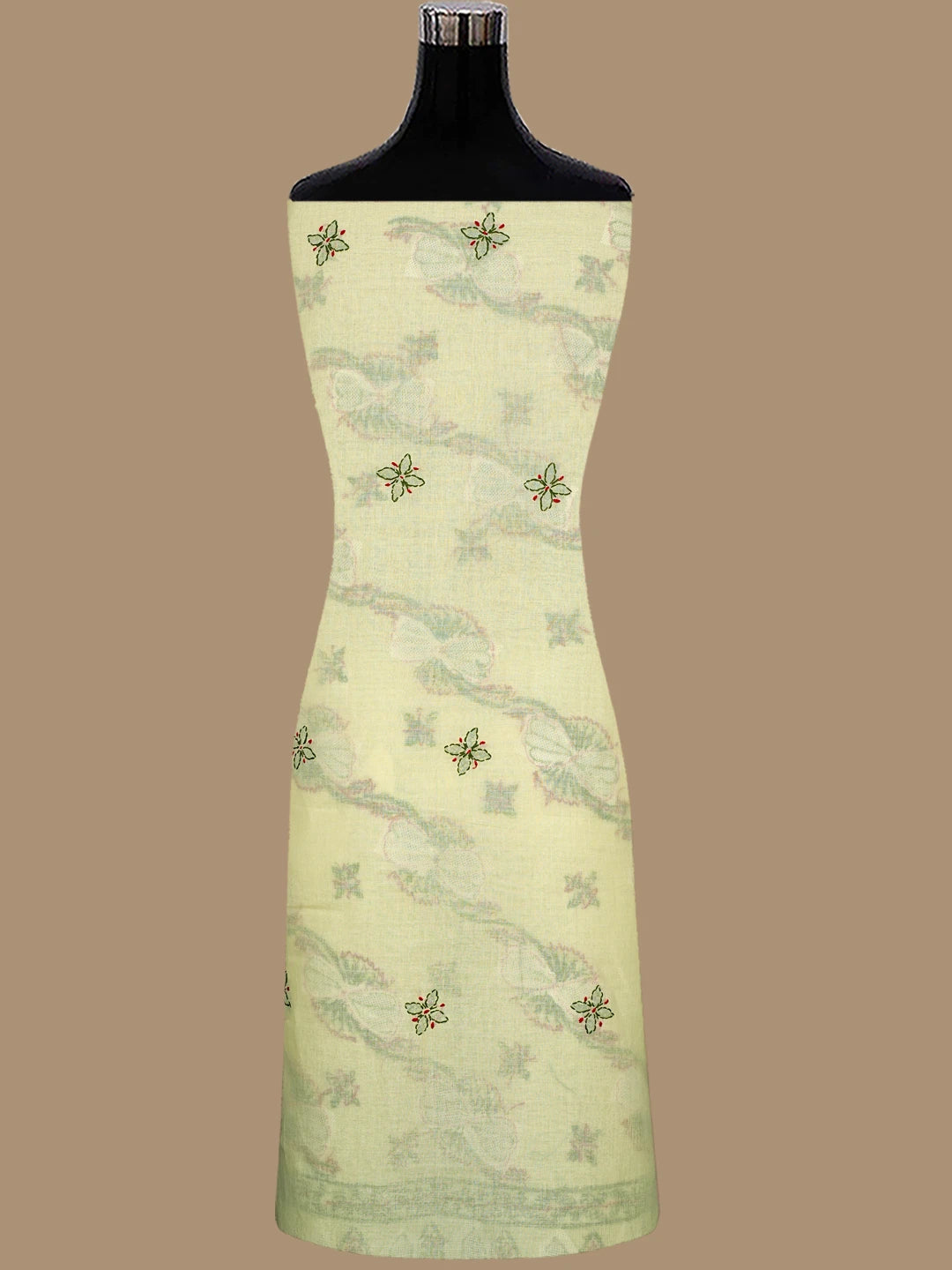 Ada Hand Embroidered Lemon Cotton Lucknowi Chikankari Unstitched Suit Piece 01A853526