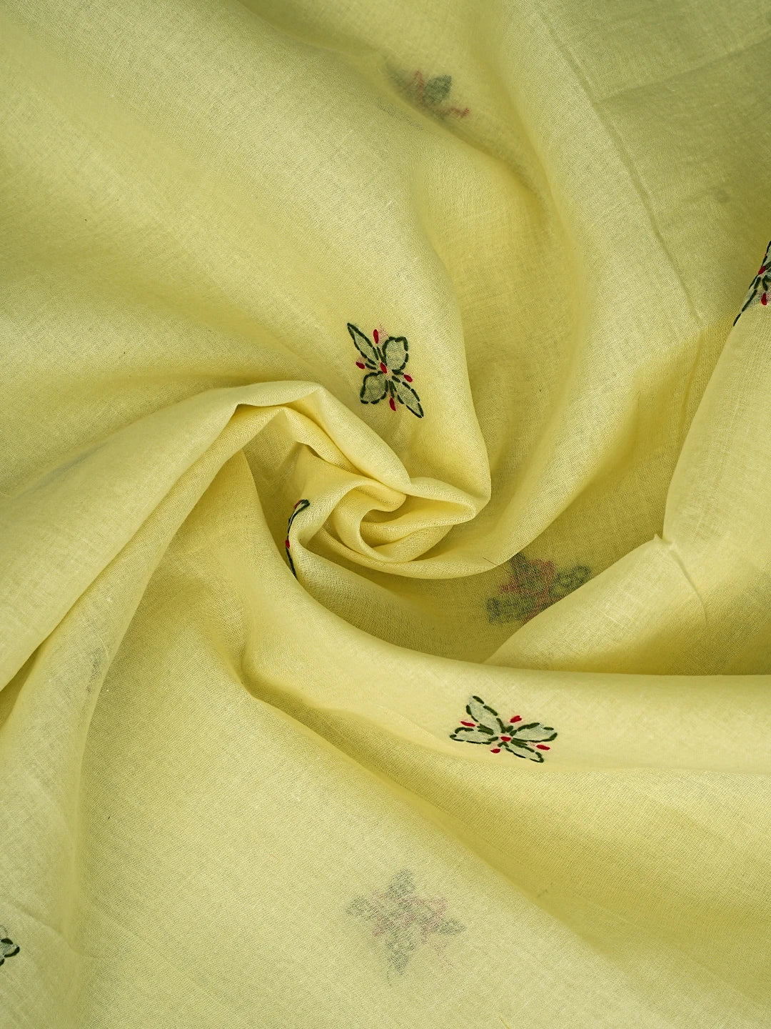 Ada Hand Embroidered Lemon Cotton Lucknowi Chikankari Unstitched Suit Piece 01A853526