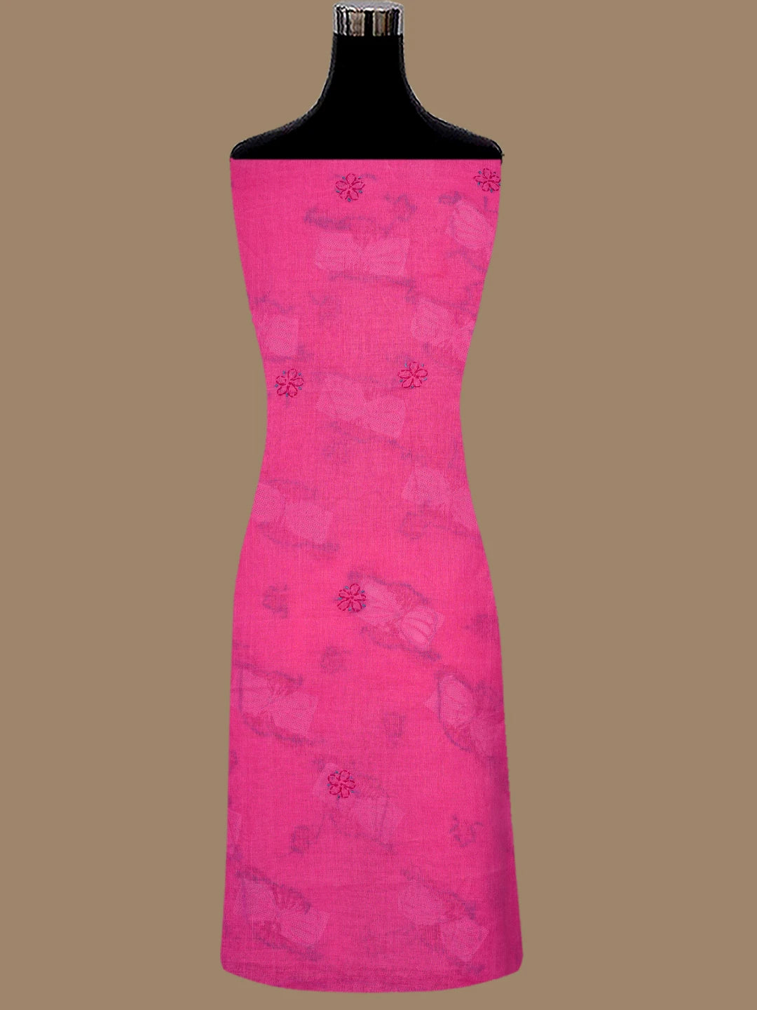 Ada Hand Embroidered Dark Magenta Cotton Lucknowi Chikankari Unstitched Suit Piece 01A853545