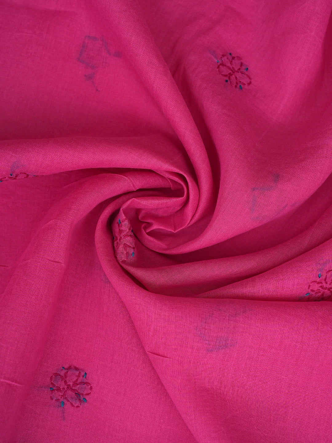 Ada Hand Embroidered Dark Magenta Cotton Lucknowi Chikankari Unstitched Suit Piece 01A853545