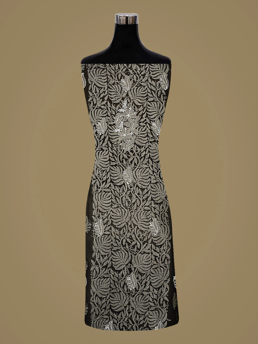 Ada Hand Embroidered Black Georgette Lucknowi Chikankari Unstitched Suit Piece 01A793567