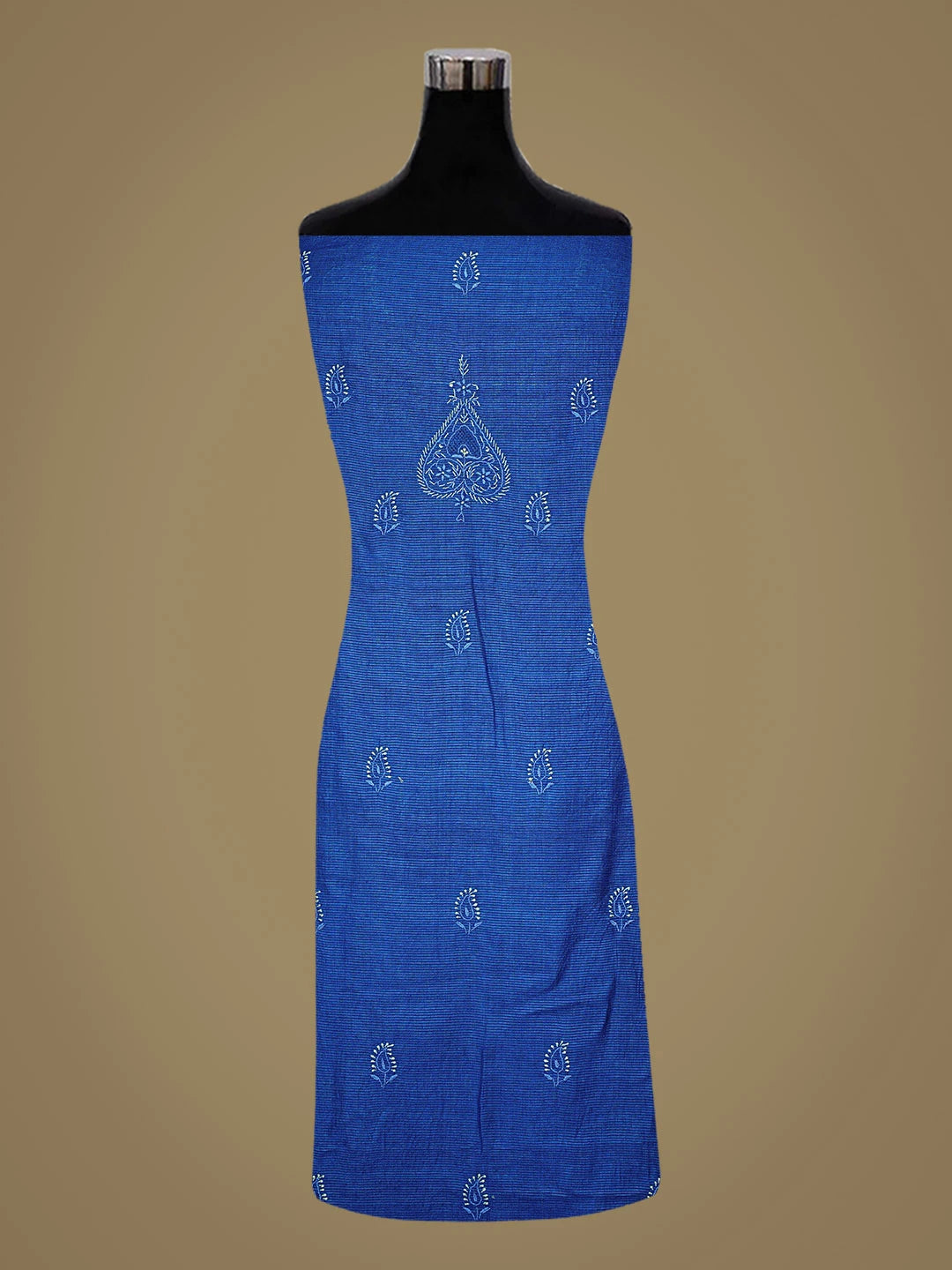 Ada Hand Embroidered Blue Silk Lucknowi Chikankari Unstitched Suit Piece 01A528490