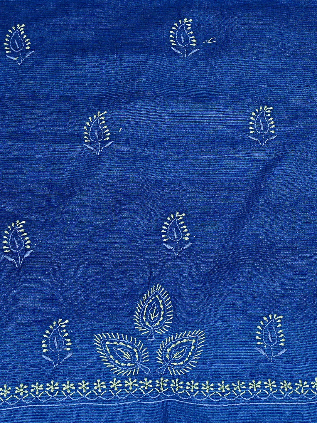 Ada Hand Embroidered Blue Silk Lucknowi Chikankari Unstitched Suit Piece 01A528490