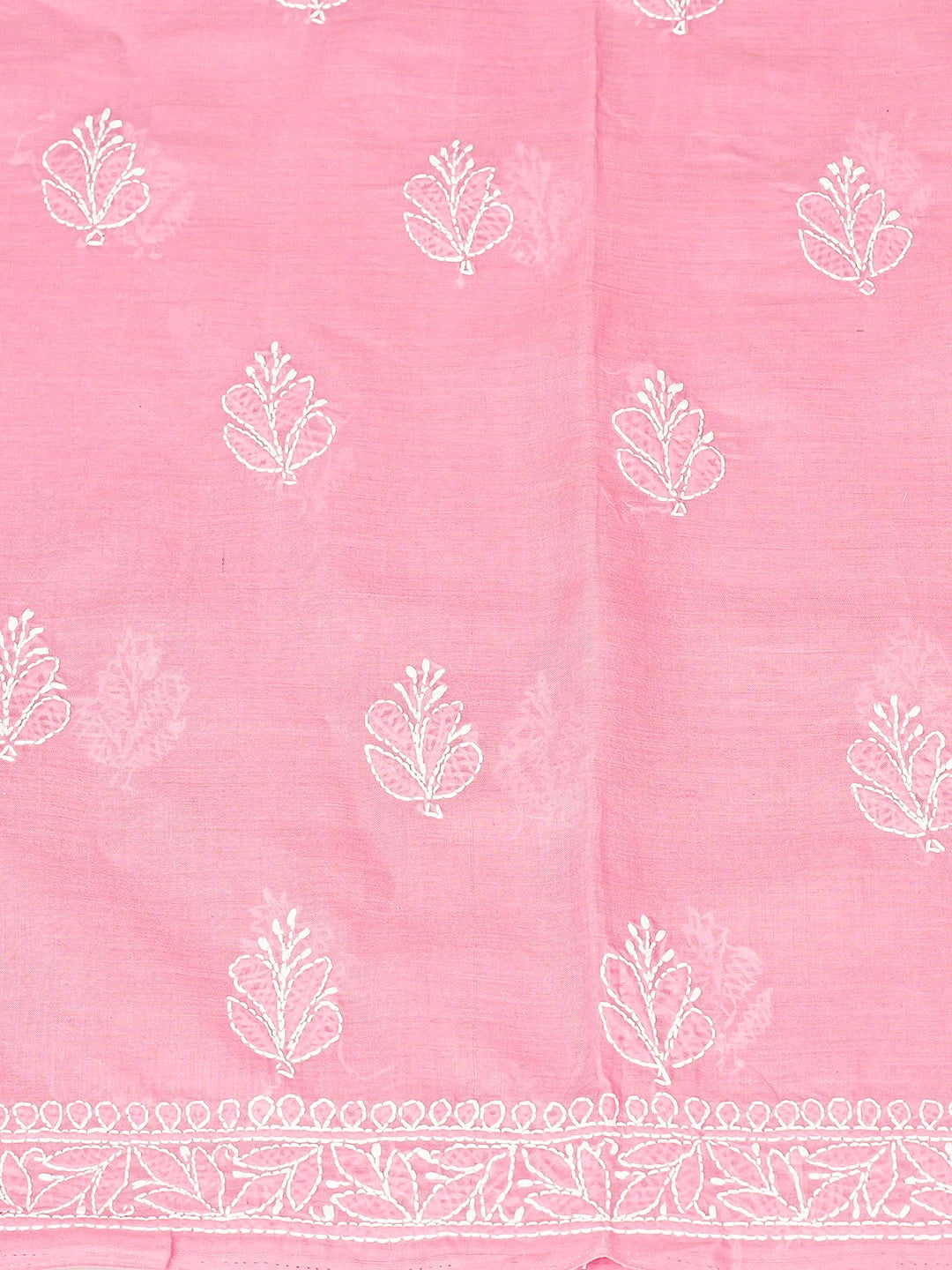 Ada Hand Embroidered Pink Cotton Lucknowi Chikankari Unstitched Suit Piece 01A676653