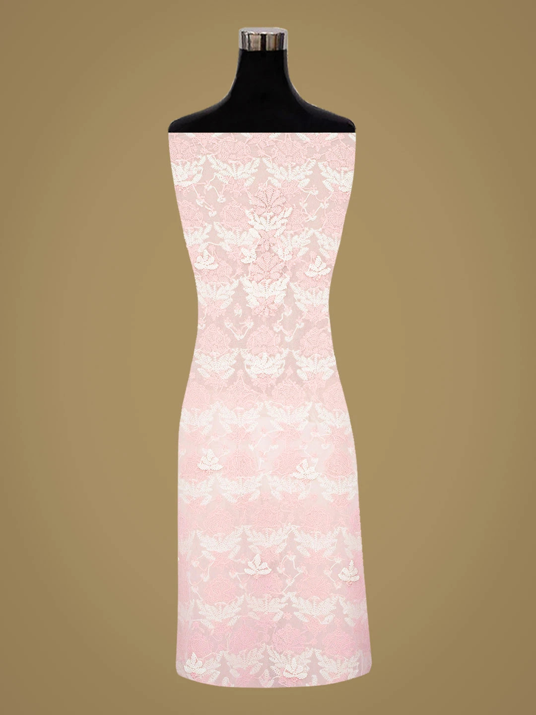 Ada Hand Embroidered Pink Georgette Lucknowi Chikankari Unstitched Suit Piece 01A811193