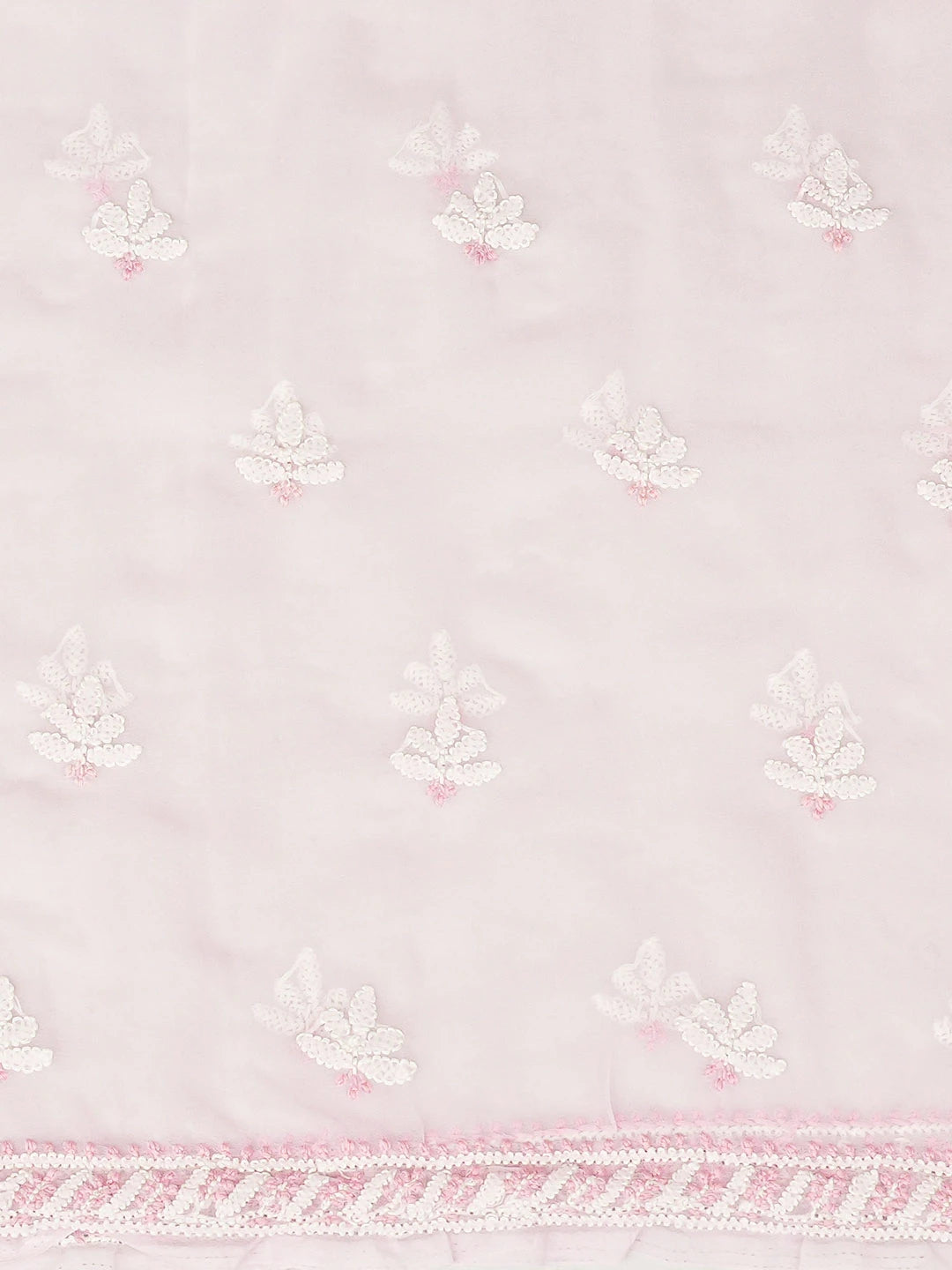 Ada Hand Embroidered Pink Georgette Lucknowi Chikankari Unstitched Suit Piece 01A811193