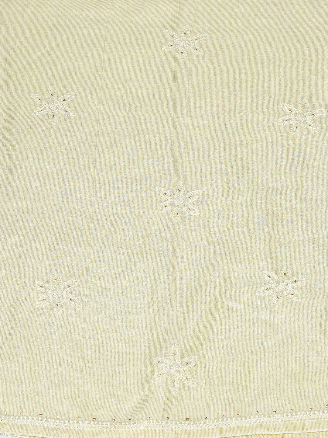 Ada Hand Embroidered Lemon Tissue Lucknowi Chikankari Semi-Stitched Kurta Piece With Mukaish Work 01A491182