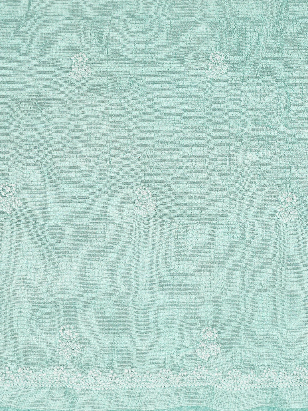Ada Hand Embroidered Blue Kota Silk Lucknowi Chikankari Unstitched Kurta Piece 01A557336