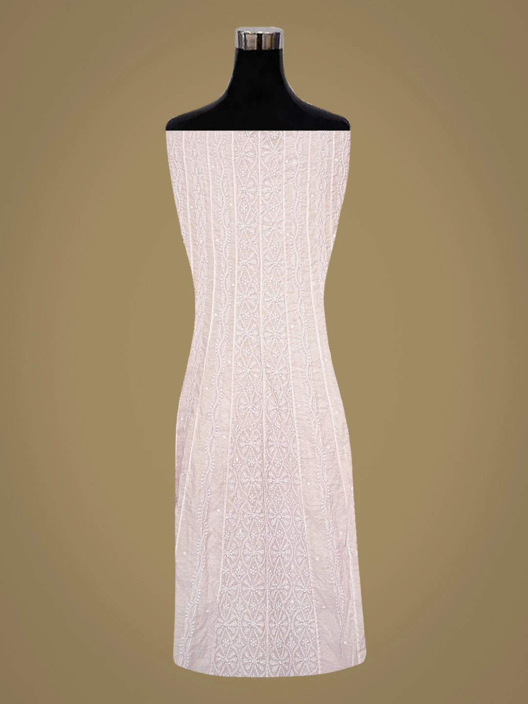 Ada Hand Embroidered Lavender Chanderi Lucknowi Chikankari Semi-Stitched Anarkali Kurta Dupatta Set With Cutdana Work 01A850132