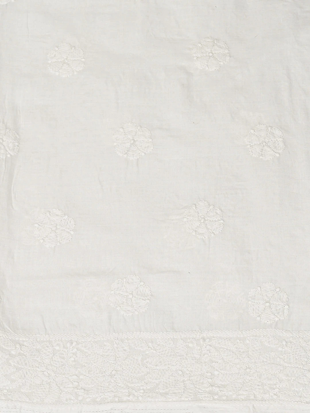 Ada Hand Embroidered White Cotton Lucknowi Chikankari Unstitched Suit Piece 01A713694