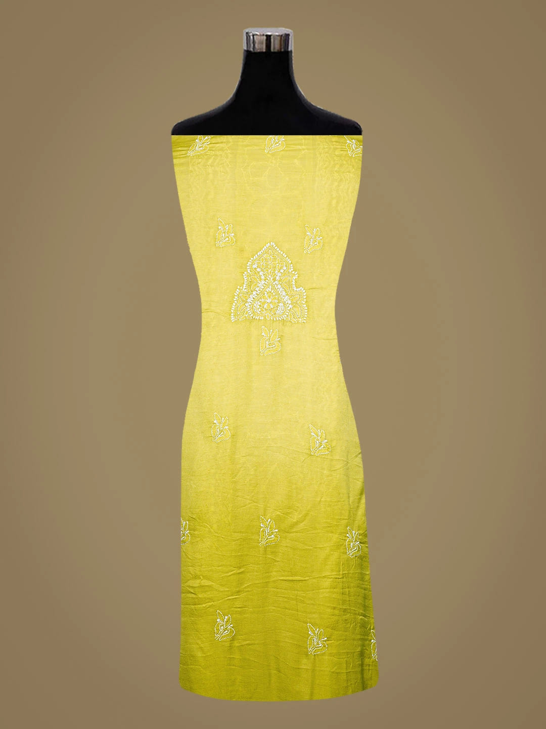 Ada Hand Embroidered Mehandi Green Modal Lucknowi Chikankari Unstitched Suit Piece 01A853370