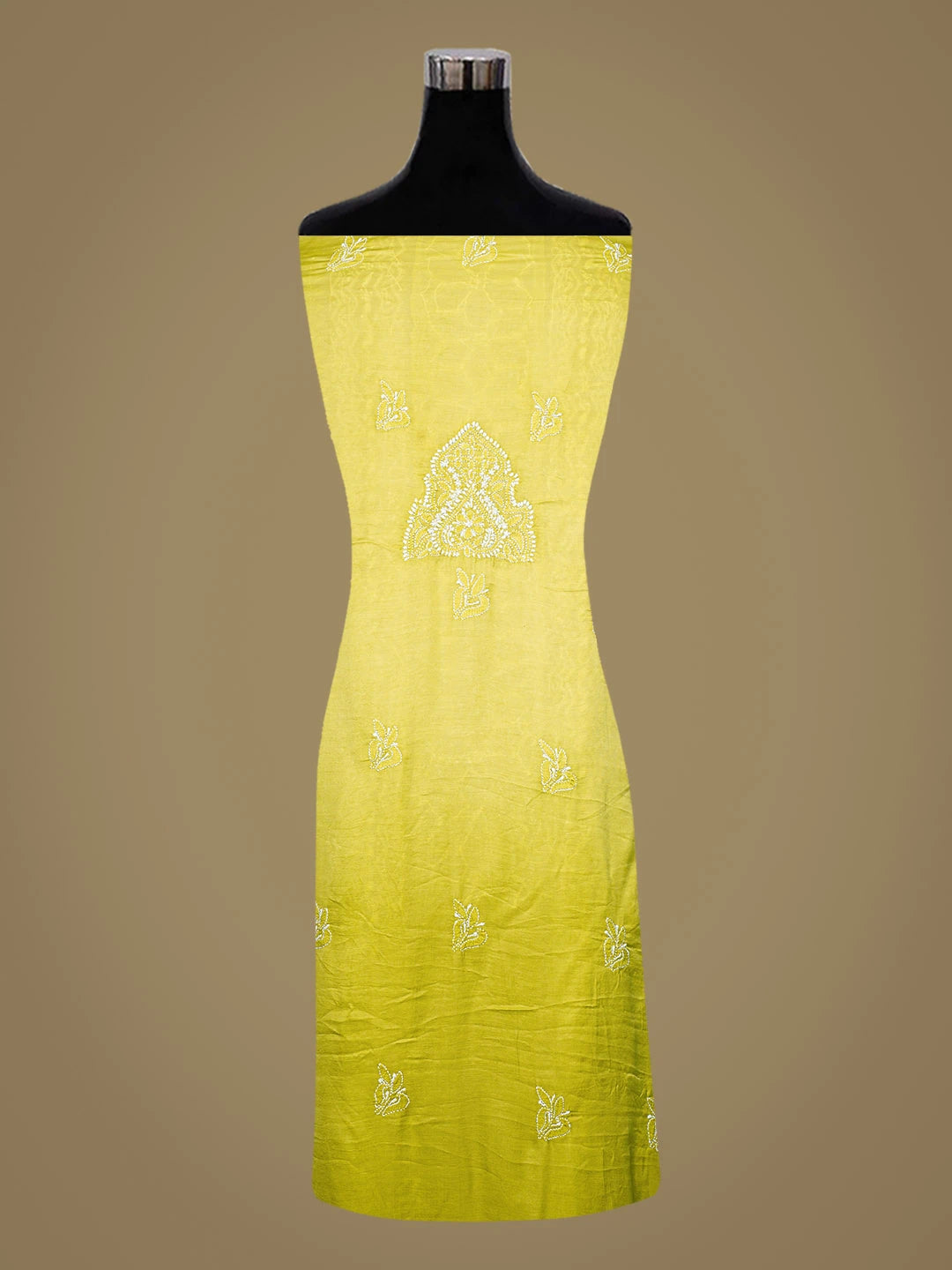 Ada Hand Embroidered Mehandi Green Modal Lucknowi Chikankari Unstitched Suit Piece 01A853370