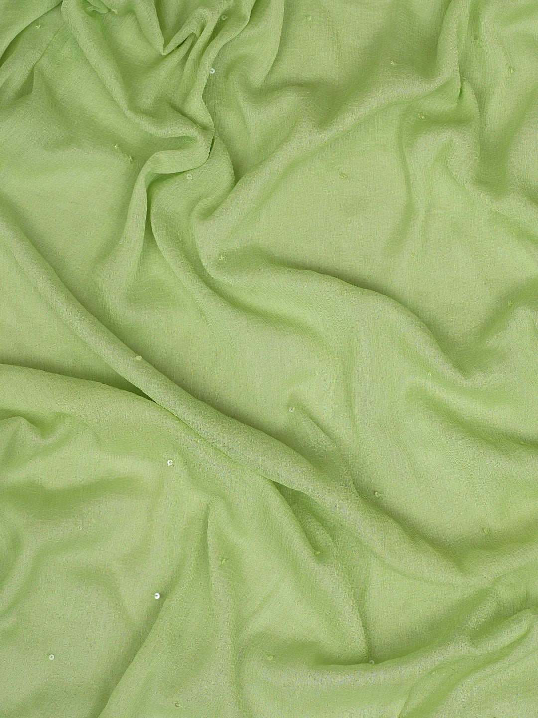 Ada Hand Embroidered Lime Green Muslin Lucknowi Chikankari Unstitched Suit Set With Zari Work 01A796107