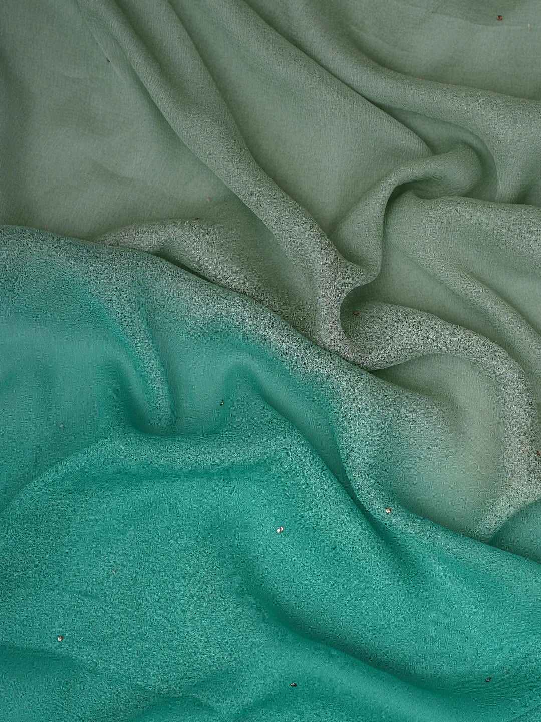 Ada Hand Embroidered Rama Green Cotton Lucknowi Chikankari Unstitched Suit Piece 01A856574