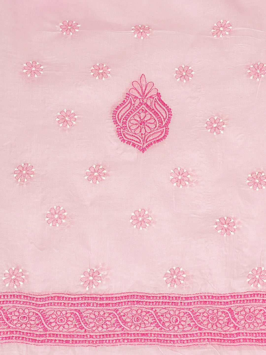 Ada Hand Embroidered Pink Cotton Lucknowi Chikankari Unstitched Kurta Piece 01A831601