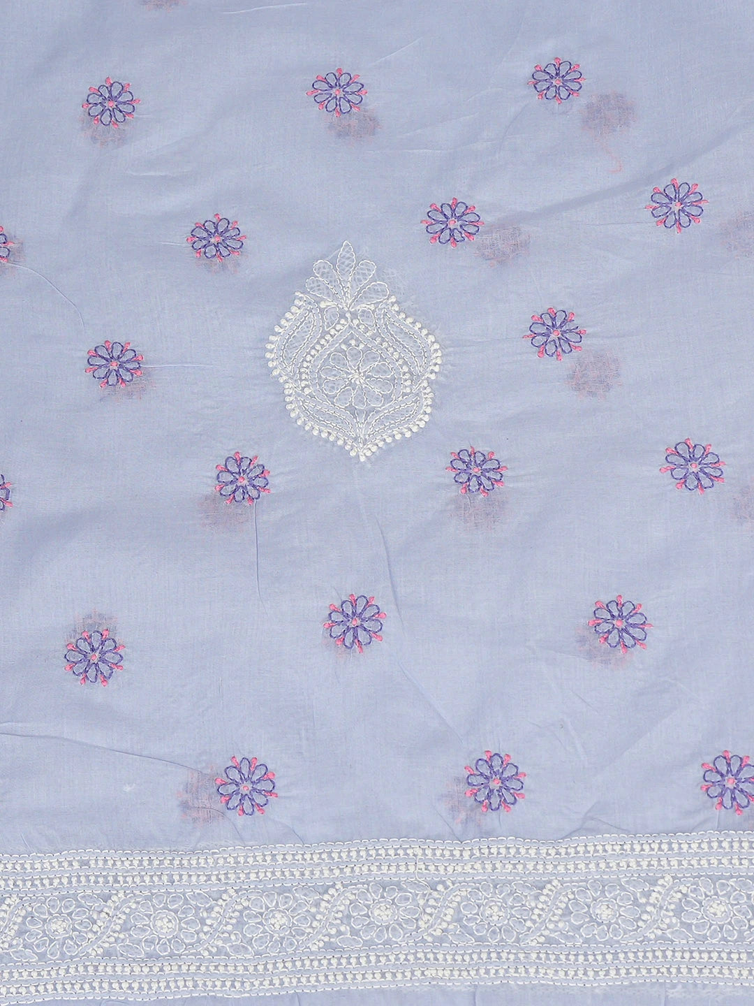 Ada Hand Embroidered Mauve Cotton Lucknowi Chikankari Unstitched Kurta Piece 01A831610