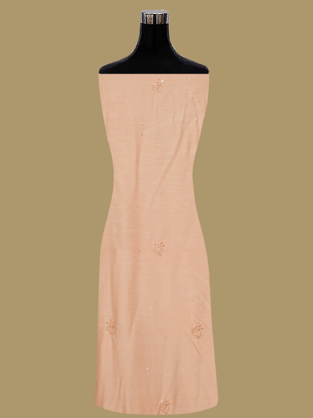 Ada Hand Embroidered Dusty Peach Muslin Lucknowi Chikankari Unstitched Suit Set With Zari Work 01A795821