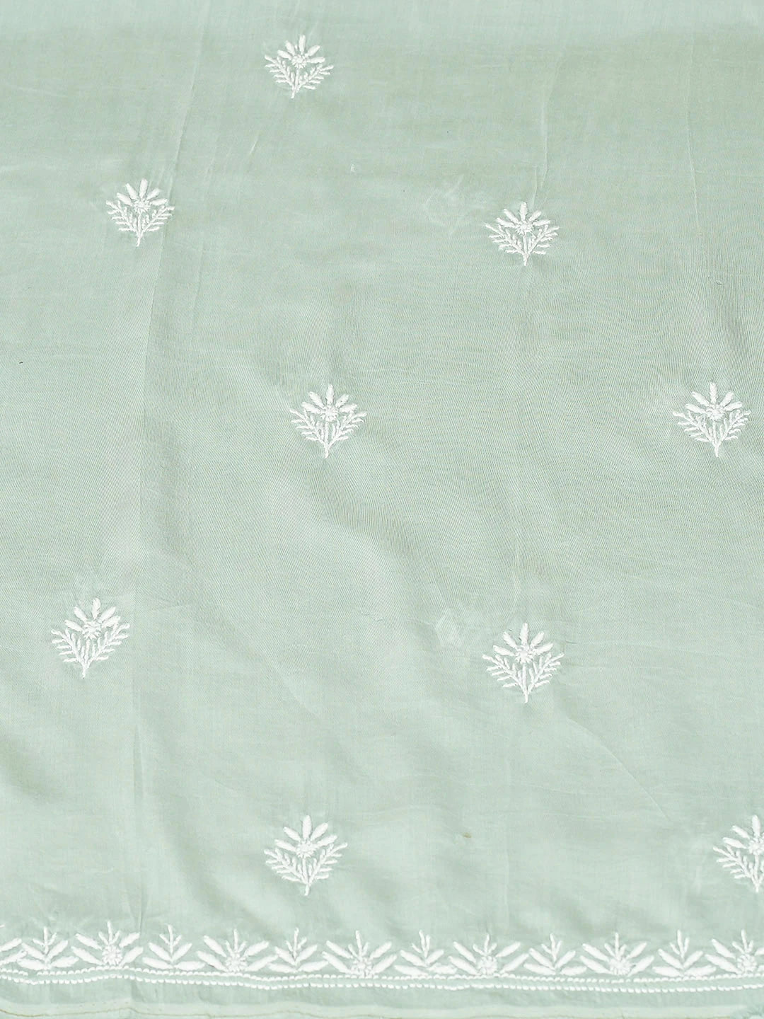 Ada Hand Embroidered Teal Green Muslin Lucknowi Chikankari Unstitched Suit Piece 01A855643