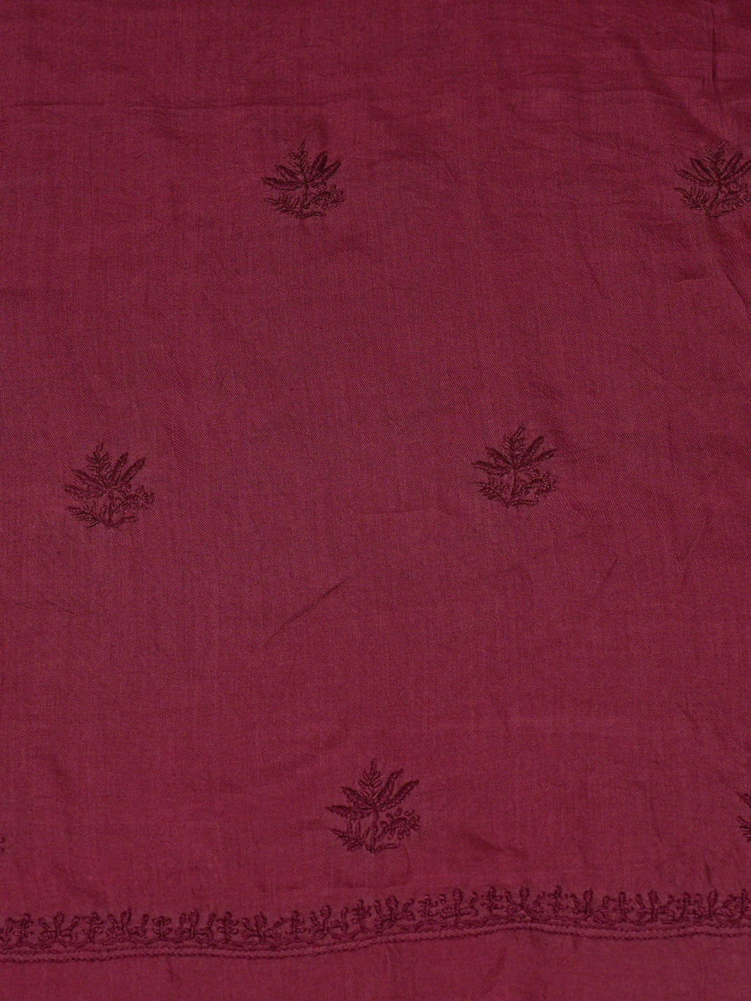 Ada Hand Embroidered Wine Modal Lucknowi Chikankari Unstitched Suit Piece 01A700544