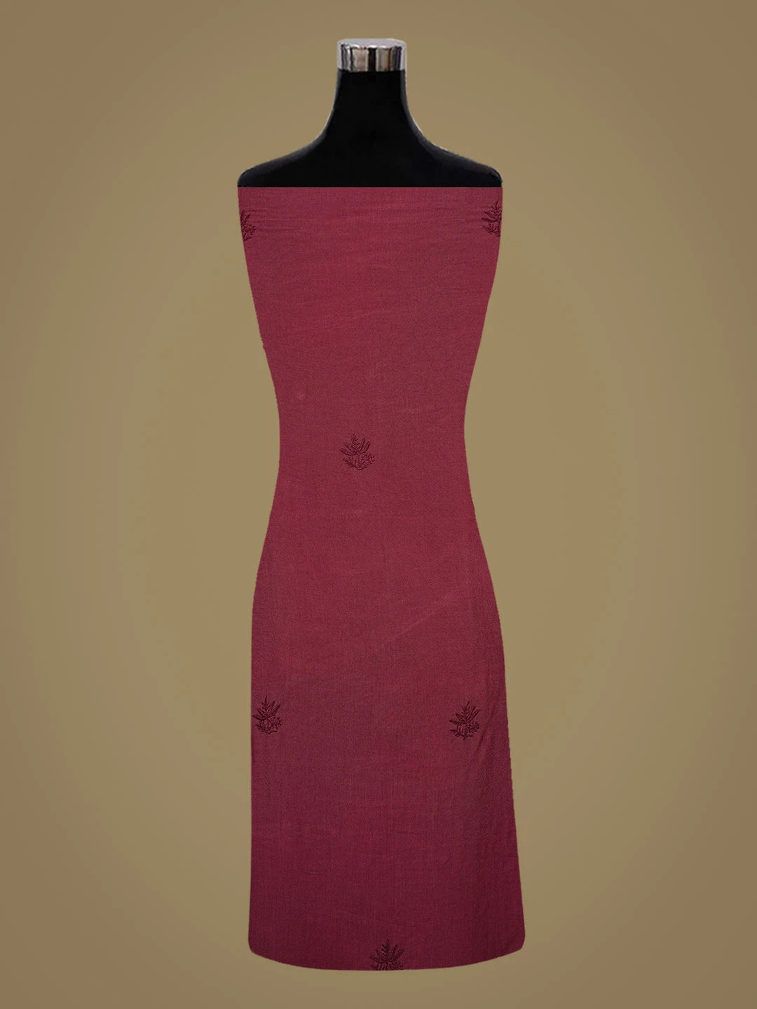 Ada Hand Embroidered Wine Modal Lucknowi Chikankari Unstitched Suit Piece 01A700544