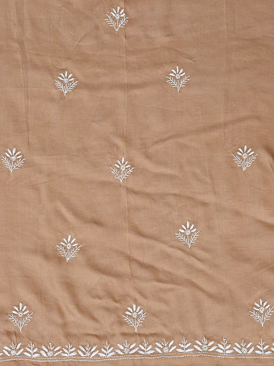 Ada Hand Embroidered Fawn Muslin Lucknowi Chikankari Unstitched Suit Piece 01A855624
