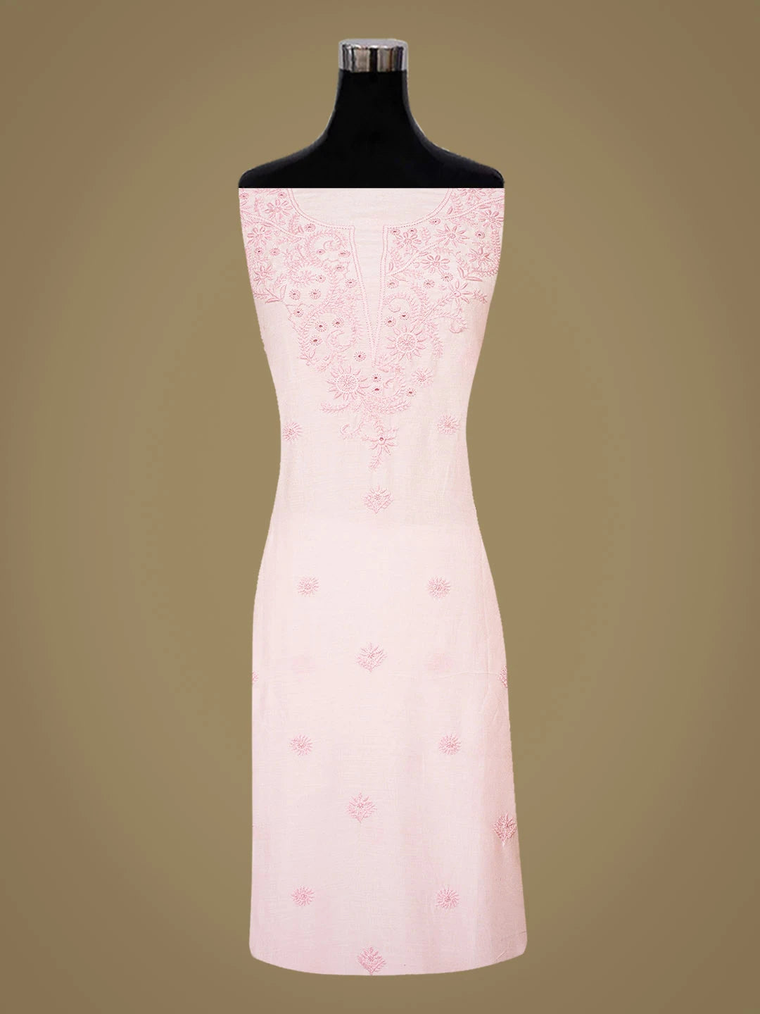 Ada Hand Embroidered Pink Muslin Lucknowi Chikankari Unstitched Suit Piece 01A855640