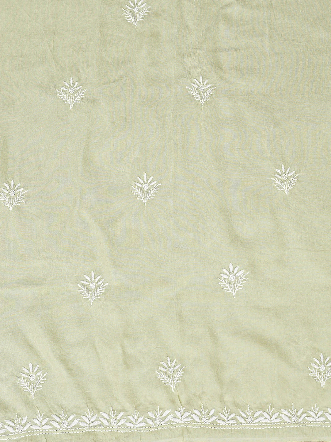 Ada Hand Embroidered Pista Green Muslin Lucknowi Chikankari Unstitched Suit Piece 01A855645