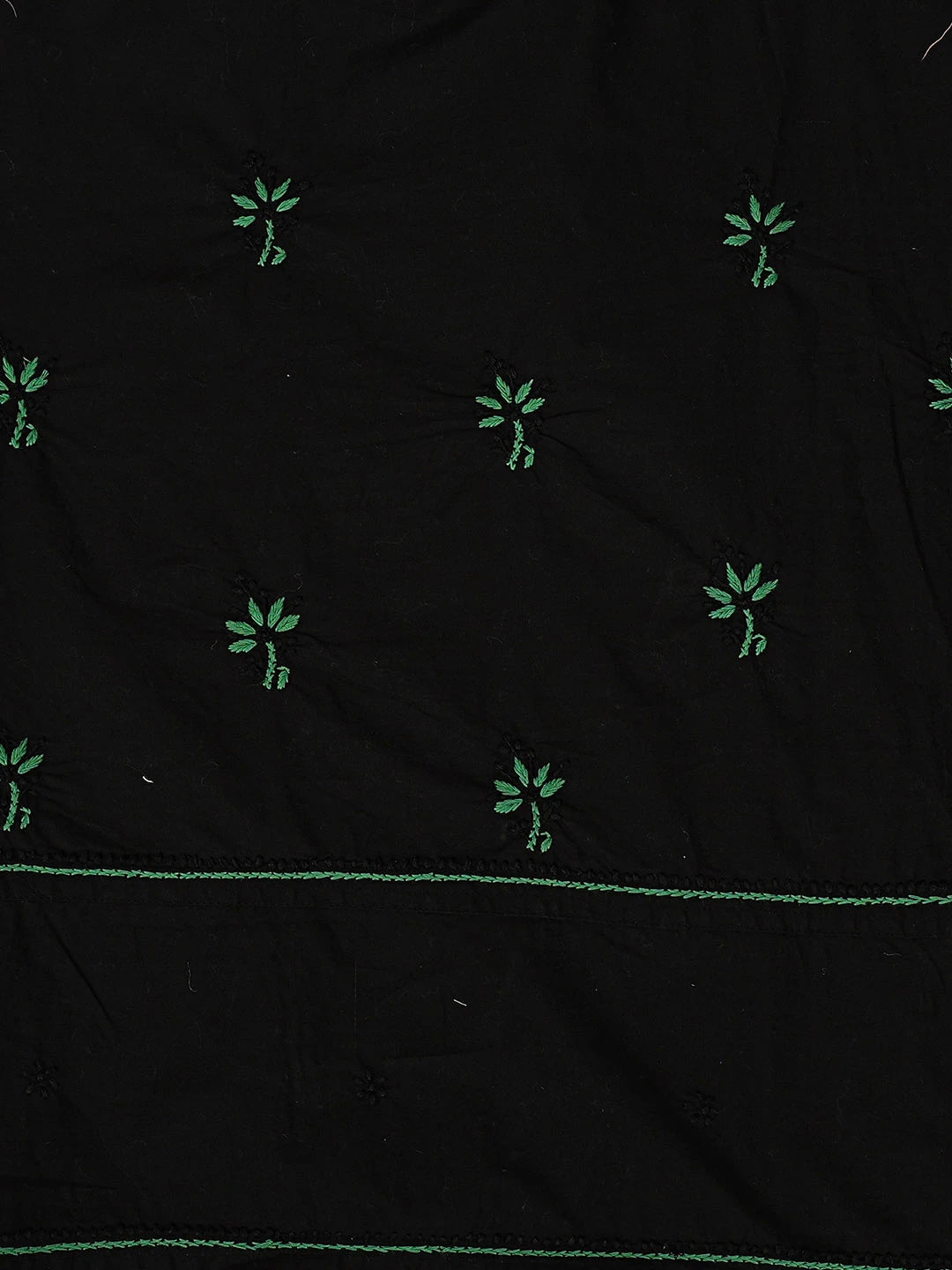 Ada Hand Embroidered Black Cotton Lucknowi Chikankari Unstitched Suit Piece 01A809475