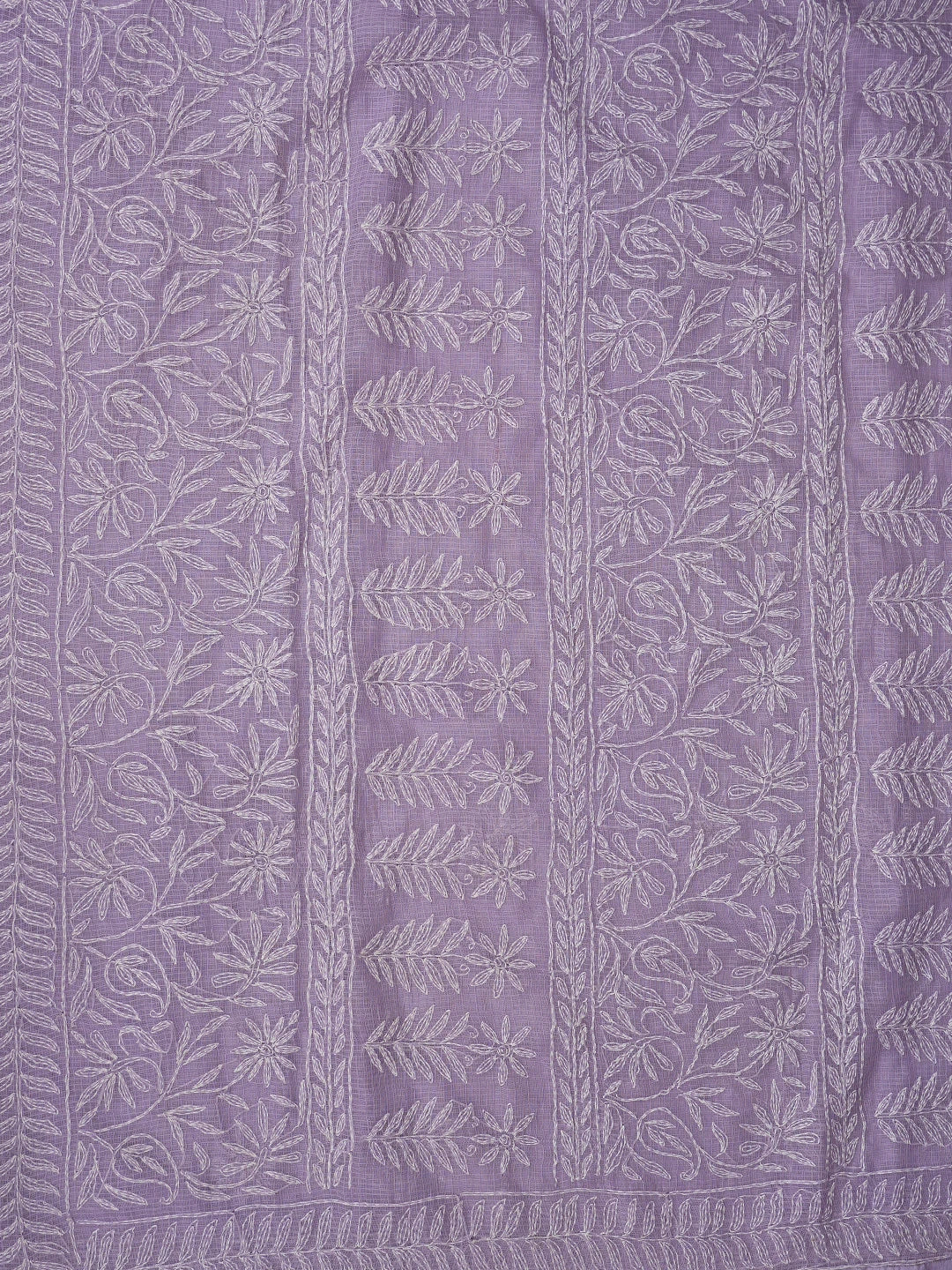 Ada Hand Embroidered Lavender Kota Lucknowi Chikankari Saree With Blouse 01A810502
