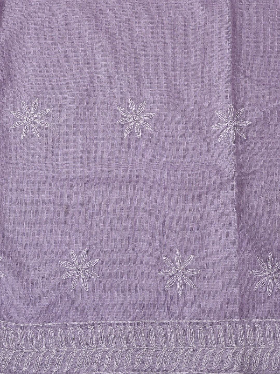 Ada Hand Embroidered Lavender Kota Lucknowi Chikankari Saree With Blouse 01A810502