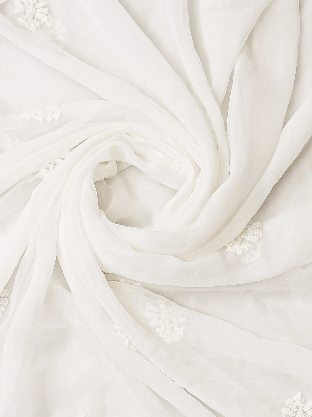 Ada Hand Embroidered White Georgette Lucknowi Chikankari Unstitched Suit Piece 01A779067