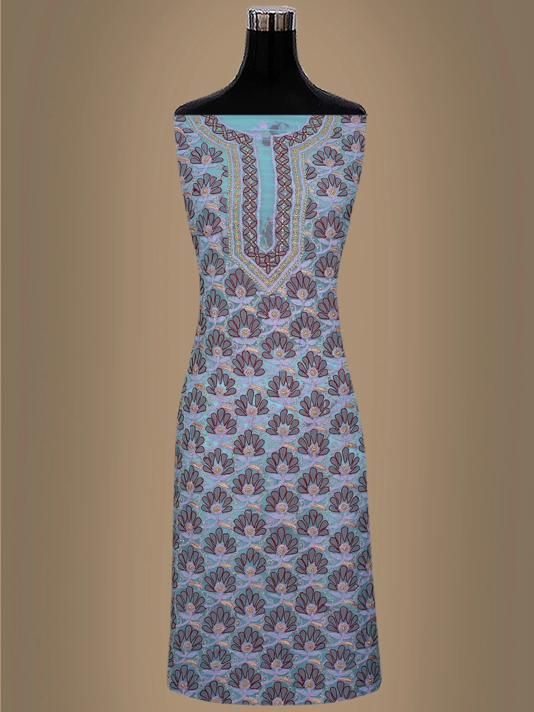 Ada Hand Embroidered Arctic Blue Georgette Lucknowi Chikankari Unstitched Suit Piece 01A857262