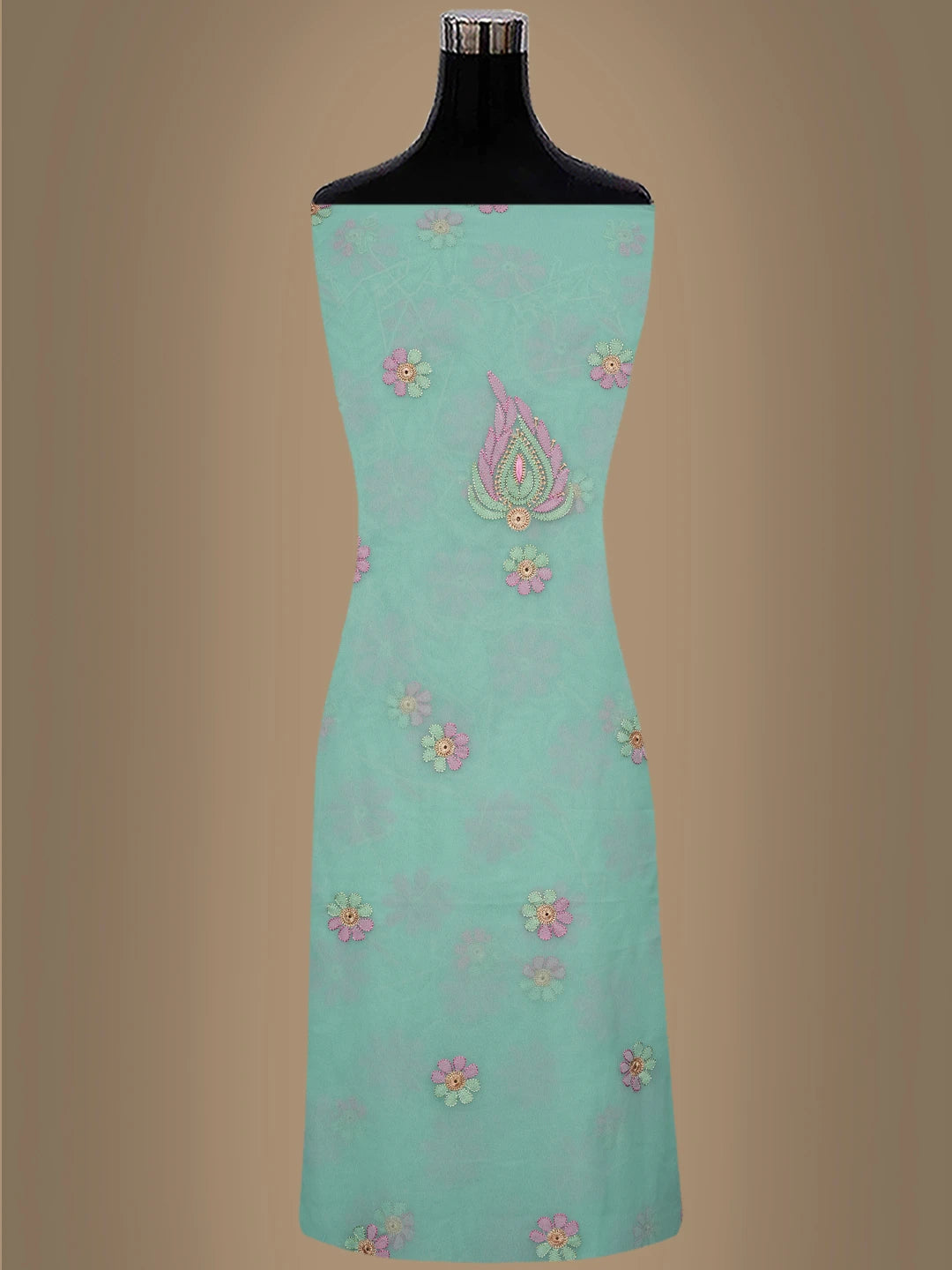 Ada Hand Embroidered Sea Green Georgette Lucknowi Chikankari Unstitched Suit Piece 01A857247