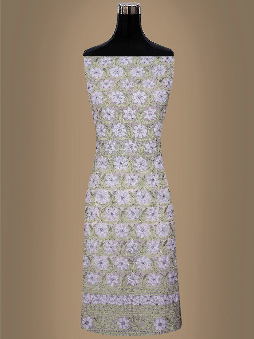 Ada Hand Embroidered Pink Georgette Lucknowi Chikankari Unstitched Suit Piece 01A857255