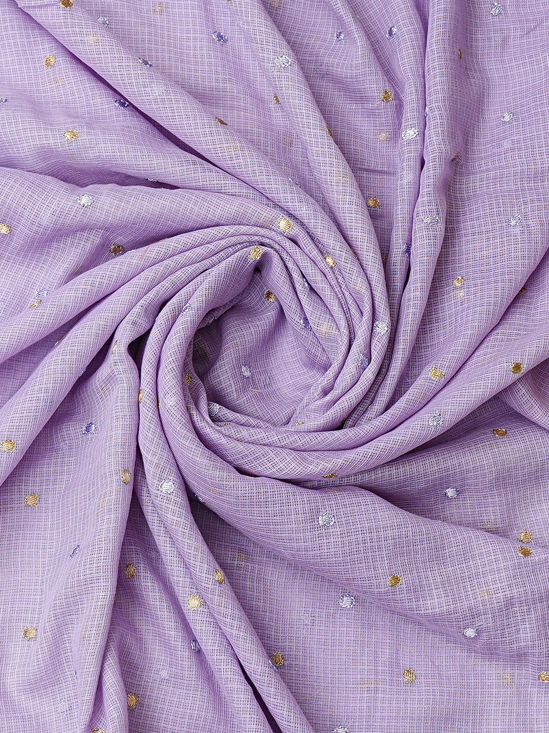 Ada Hand Embroidered Mauve Kota Lucknowi Chikankari Unstitched Kurta Dupatta Set With Zari Work 01A220986