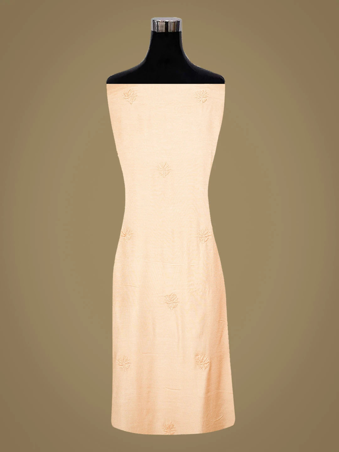 Ada Hand Embroidered Peach Muslin Lucknowi Chikankari Unstitched Suit Piece 01A789293